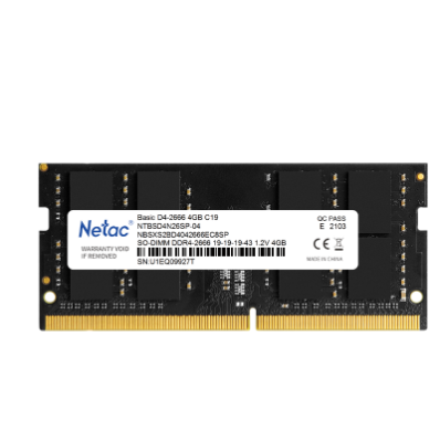 Laptop RAM Netac 4GB 2666MHZ C19 SODIMM 260-Pin DDR4
